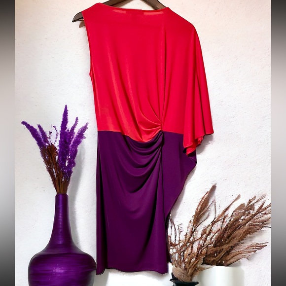 Kenneth Cole Block Color Orange Purple Dress Size Small - Picture 3 of 10